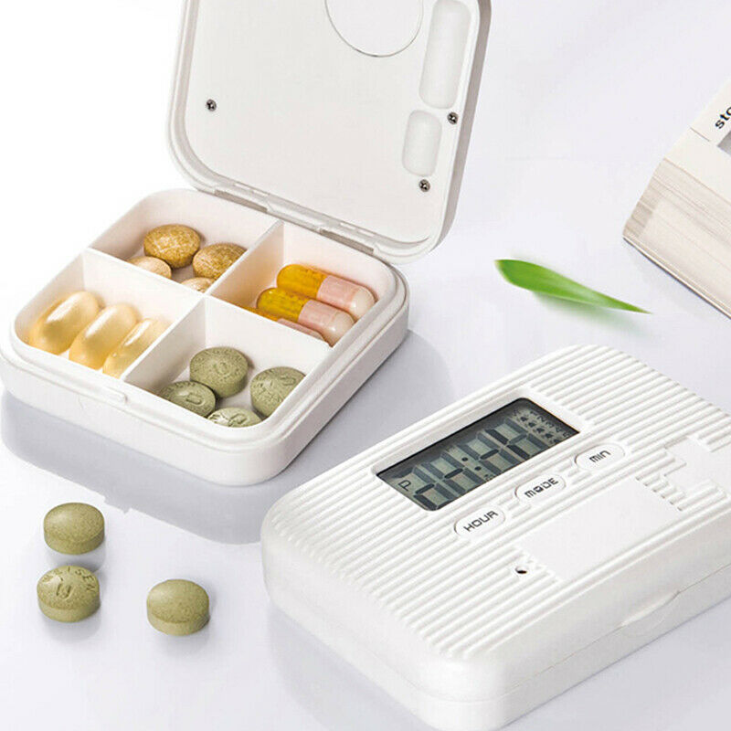 Smart Electric Medicine Box Pill Elder Reminder Voice Alarm Clock Timing Kit