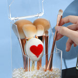 Desktop Clear Transparent Makeup Storage Box Brushes Holder Cosmetic Flip Top