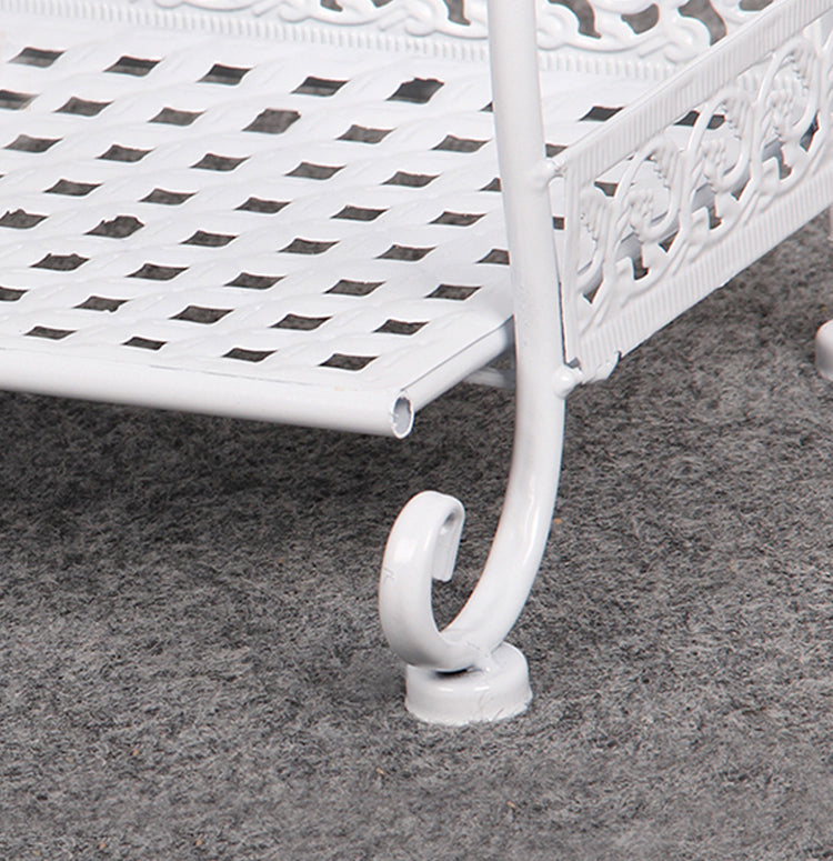 Kitchen Bathroom 5-layer Storage Foldable Shelf Rack Anti-slip Stand White Metal