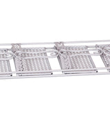 Kitchen Bathroom 5-layer Storage Foldable Shelf Rack Anti-slip Stand White Metal