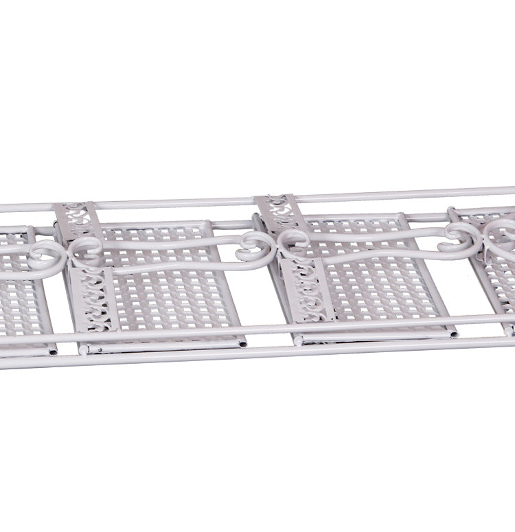 Kitchen Bathroom 5-layer Storage Foldable Shelf Rack Anti-slip Stand White Metal