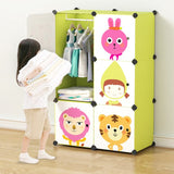 Children's Wardrobe Plastic Shelf Clothes Storage Cabinet