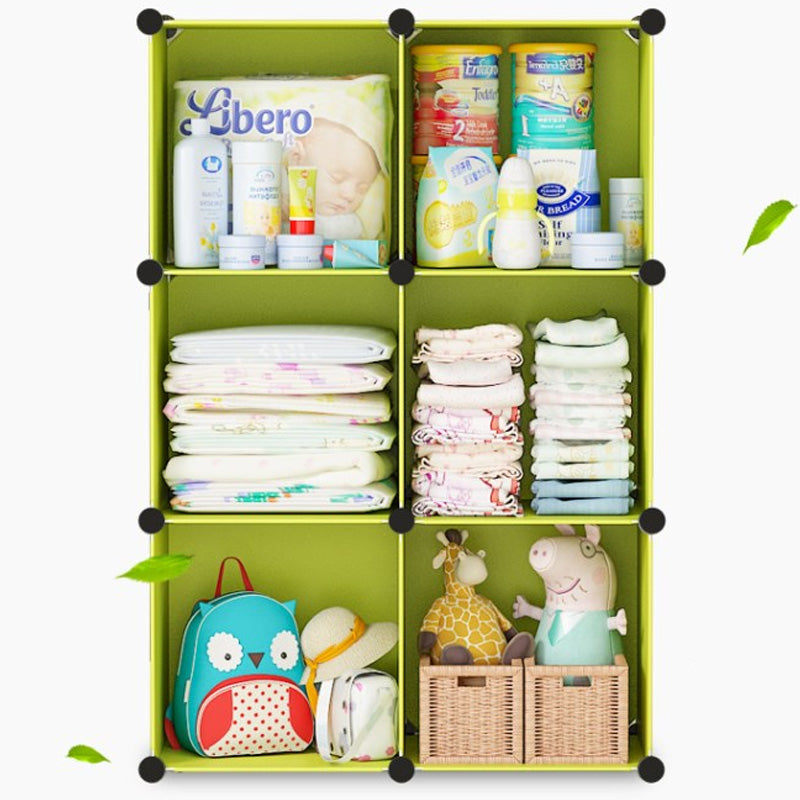 Children's Wardrobe Plastic Shelf Clothes Storage Cabinet