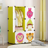 Children's Wardrobe Plastic Shelf Clothes Storage Cabinet