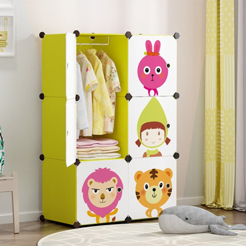 Children's Wardrobe Plastic Shelf Clothes Storage Cabinet