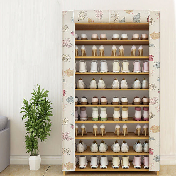 Multi-Layer Maple Leaf Style Cloth Shoe Cover Rack Shelf