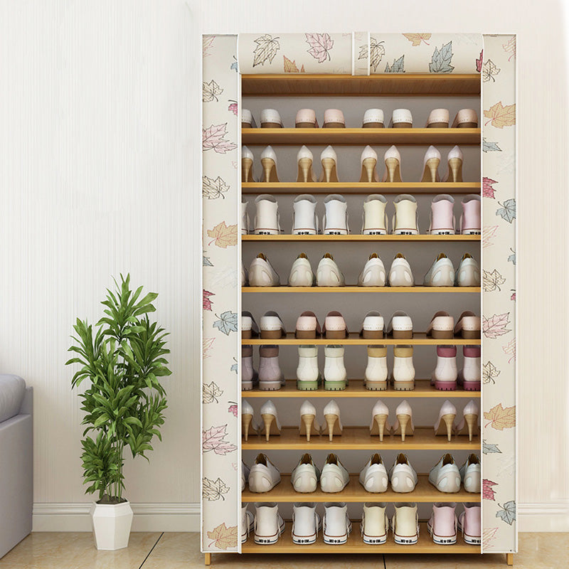 Multi-Layer Maple Leaf Style Cloth Shoe Cover Rack Shelf