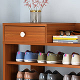 7-layer Wooden Shoe Rack Multi-layer Cabinet Dust-proof Shelf Rack
