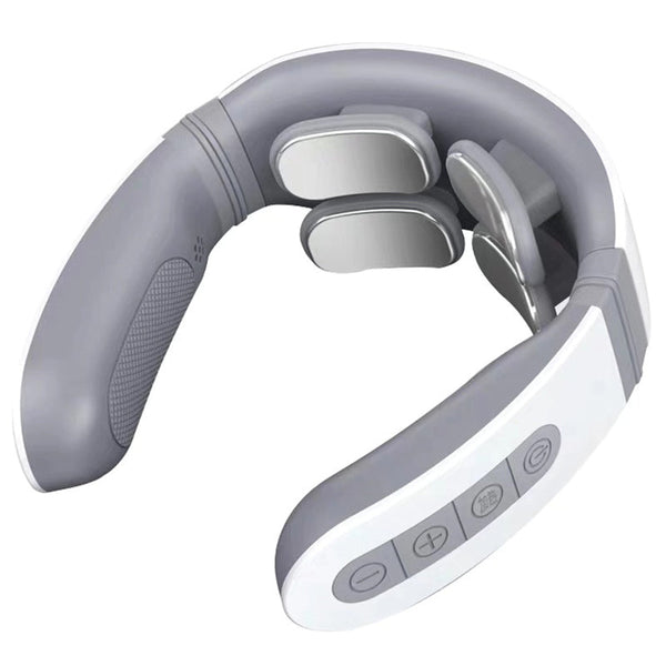 Portable Electric Neck Massager Cervical Patches Stimulator Pain Relief 4-Head