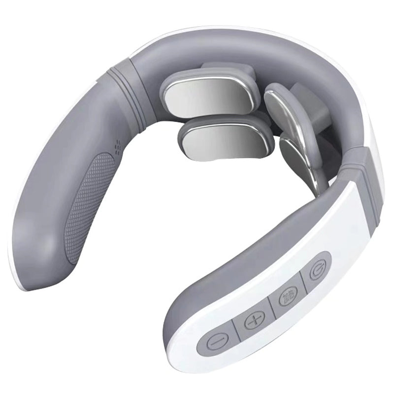 Portable Electric Neck Massager Cervical Patches Stimulator Pain Relief 4-Head