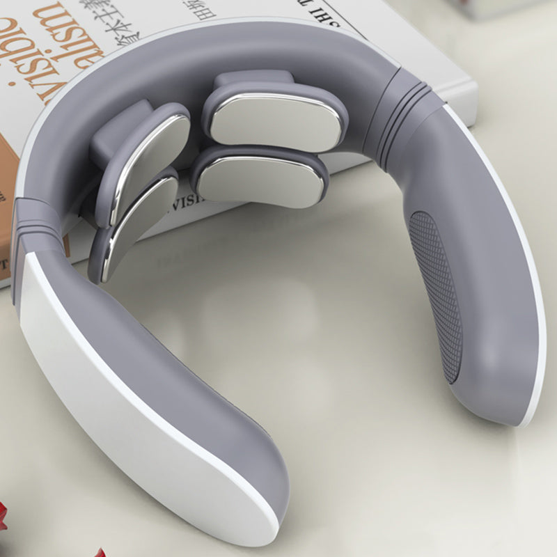 Portable Electric Neck Massager Cervical Patches Stimulator Pain Relief 4-Head