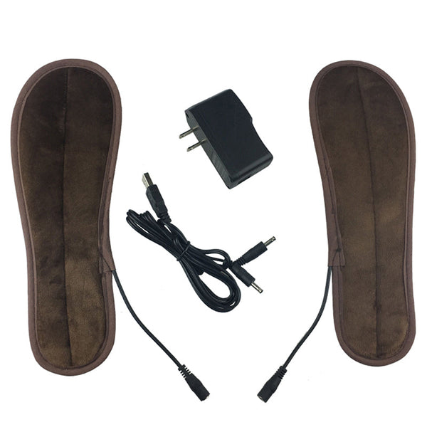 USB Rechargeable Heated Insoles Foot Warmer Heater Charging Heat Boots Shoes Pad