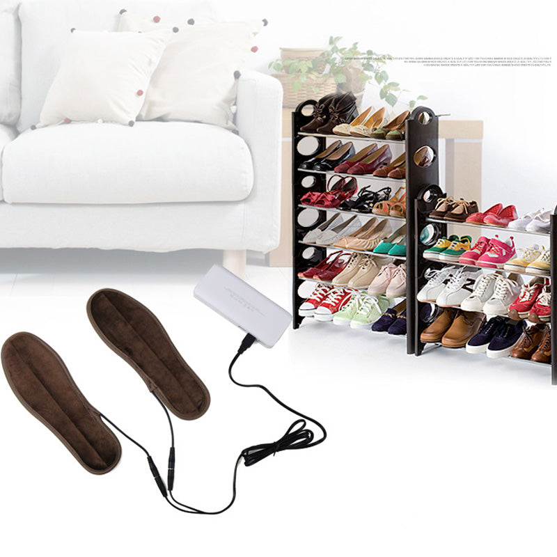 USB Rechargeable Heated Insoles Foot Warmer Heater Charging Heat Boots Shoes Pad