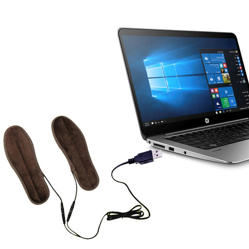 USB Rechargeable Heated Insoles Foot Warmer Heater Charging Heat Boots Shoes Pad