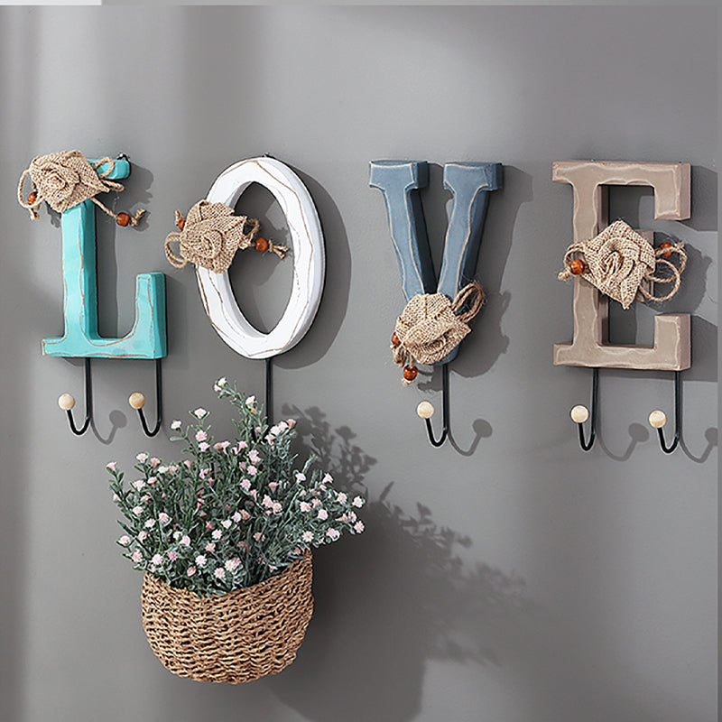 Creative Letter Hook Coat Porch Door Rack Wall Hanger Clothing Room Decoration