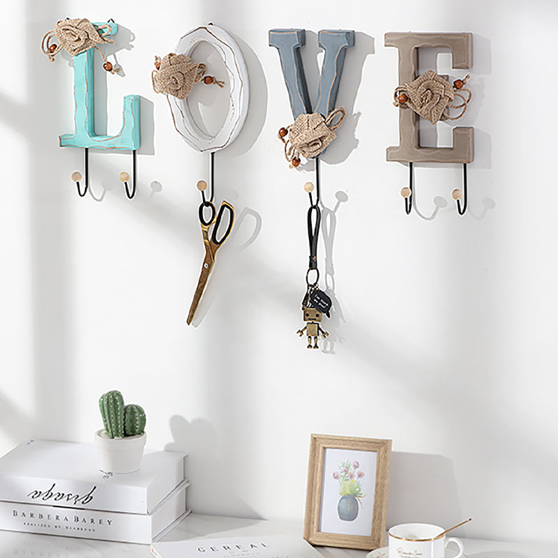 Creative Letter Hook Coat Porch Door Rack Wall Hanger Clothing Room Decoration