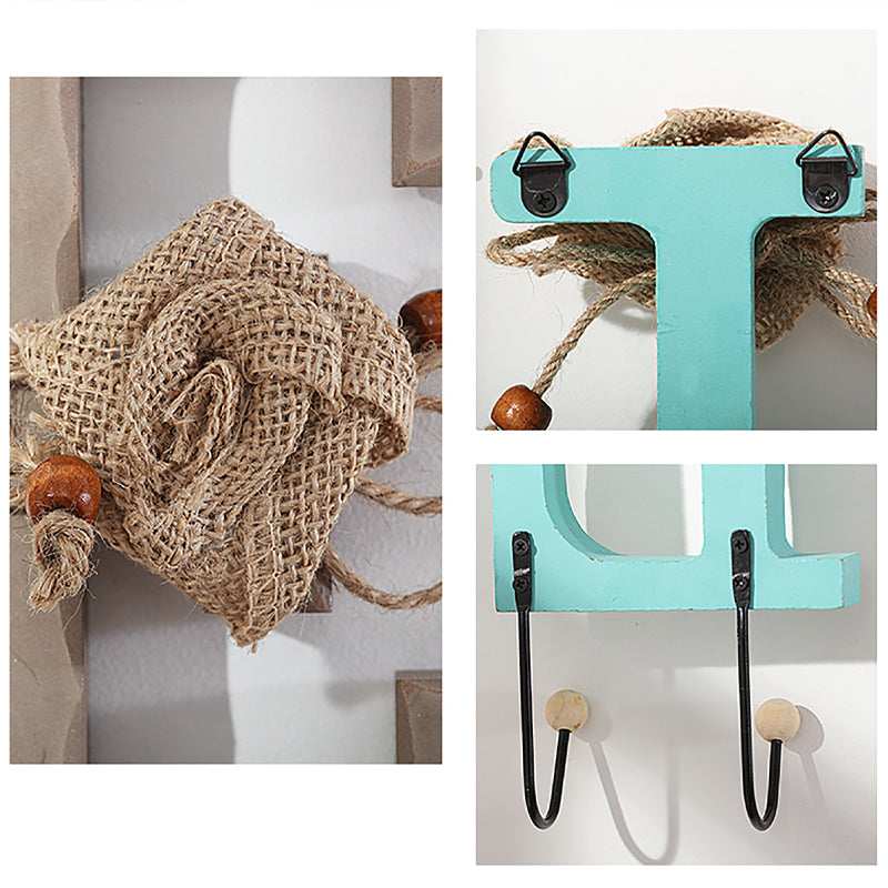 Creative Letter Hook Coat Porch Door Rack Wall Hanger Clothing Room Decoration