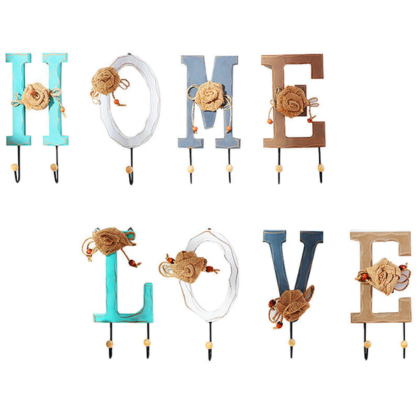 Creative Letter Hook Coat Porch Door Rack Wall Hanger Clothing Room Decoration