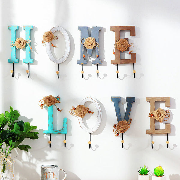 Creative Letter Hook Coat Porch Door Rack Wall Hanger Clothing Room Decoration