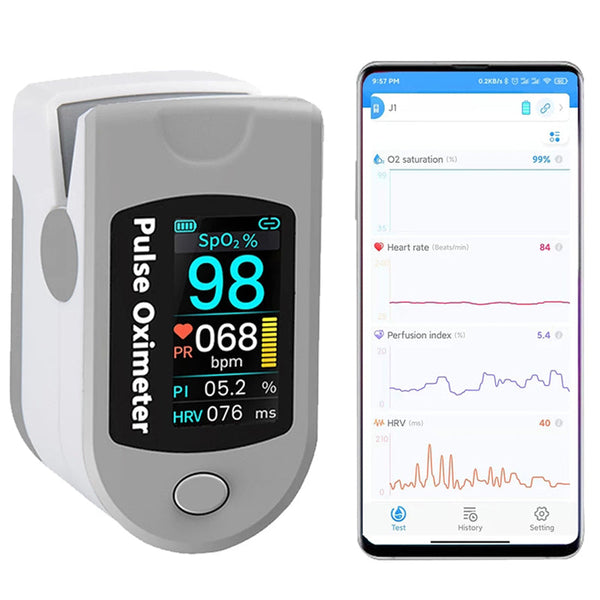 Bluetooth Oximeter With APP  Fingertip Finger One Click Pulse Detection