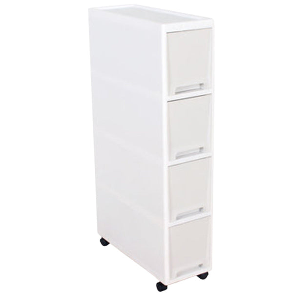 Kitchen Bathroom Wheeled Storage Box  Cabinet Drawer Type Ultra-narrow Slot Rack
