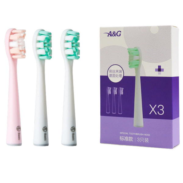 Special Electric Toothbrush Head Three-pack Pink White A&G Small waist 001-01