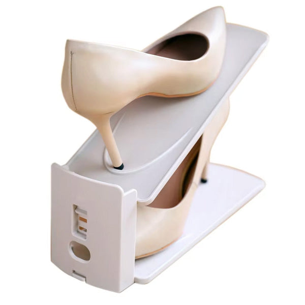 White Double Layer Shoe Anti Dust Storage Shoe Rack