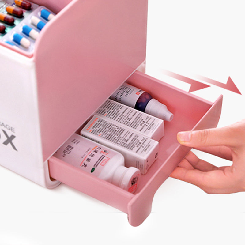 Medicine First Aid Kit Emergency Drug Home Medical Storage Plastic Dustproof Box