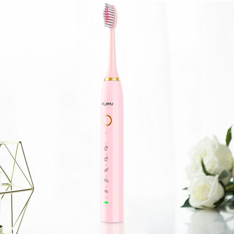 FUPAI Electric Toothbrush Ultrasonic Whitening Lovers Suit (White and Pink)  A65+plus