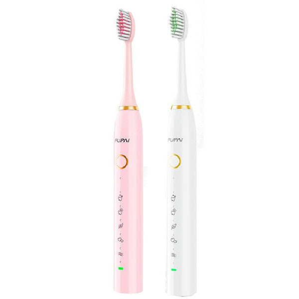 FUPAI Electric Toothbrush Ultrasonic Whitening Lovers Suit (White and Pink)  A65+plus
