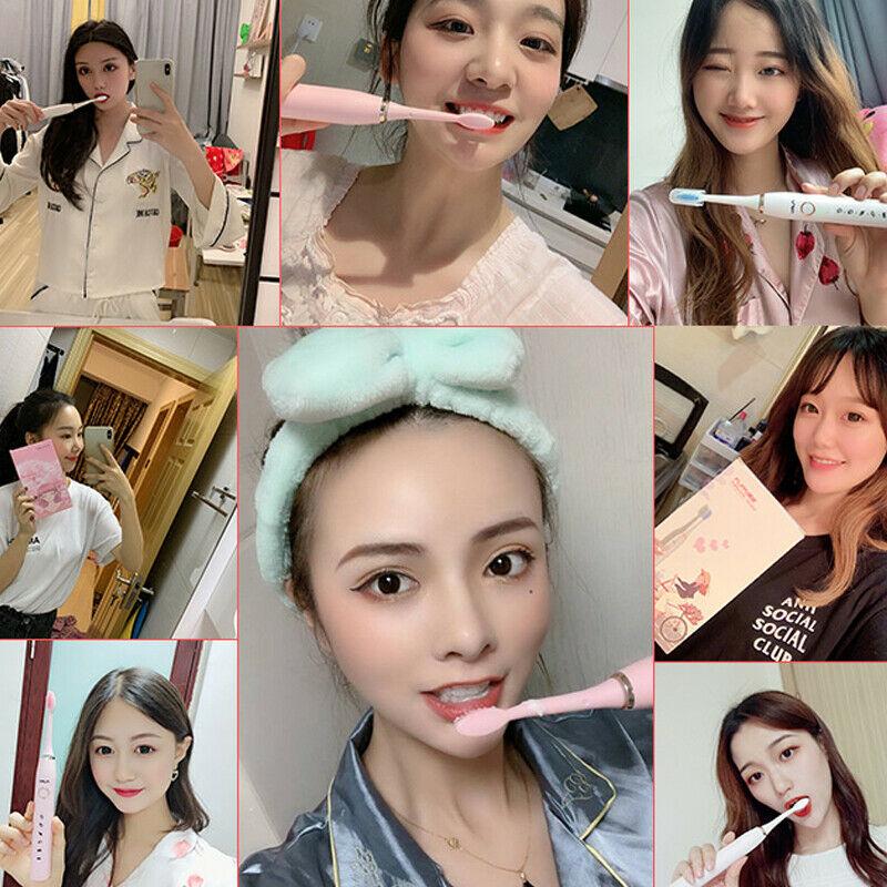 FUPAI Electric Toothbrush Ultrasonic Whitening Lovers Suit (White and Pink)  A65+plus
