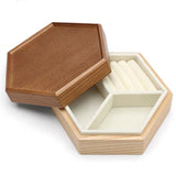 Single-layer Honeycomb Wooden Jewelry Box With Lid Multi-layer Earring Necklace