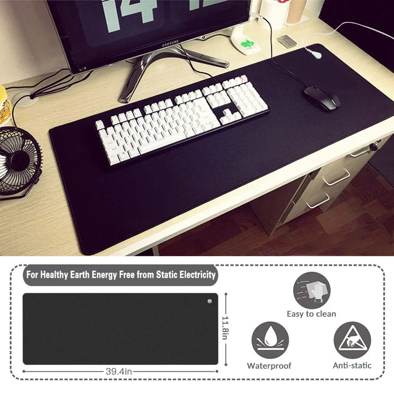 Earthing Universal Grounding Mat Computer Mouse Mats Radiation Protection Reduce Inflammation Pain Fatigue EMF Stress US Plug
