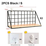 Wall Mounted Shelves Without Drilling Wood Hanging Shelf For Living Room Bedroom Storage Basket Wall Decoration Rack Organizers