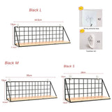Wall Mounted Shelves Without Drilling Wood Hanging Shelf For Living Room Bedroom Storage Basket Wall Decoration Rack Organizers
